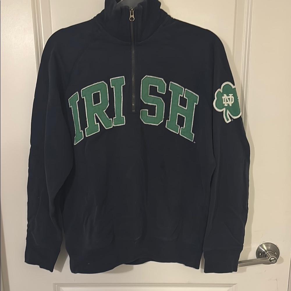 NOTRE DAME Navy Blue quarter zip up